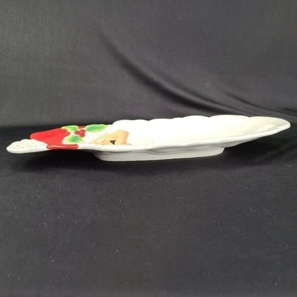 Fitz and Floyd Santa‎ Long Face Snack Therapy Cookie Serving Plate Christmas